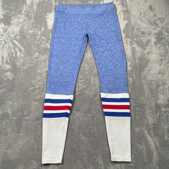 Bombshell Sportswear Leggings Womens Small Blue Sock Classic Retro Athleisure - Picture 1 of 10